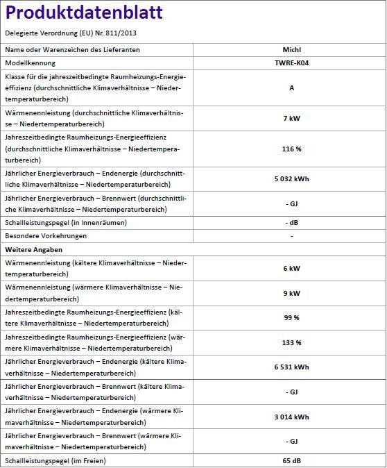 Twre Michl Luft/-Wasser Wärmepumpe 11 kW TWRE-K04V2, 1.581,00